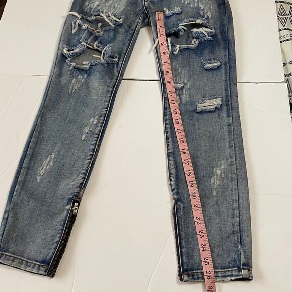 One Teaspoon Women's Trashed Freebirds Distressed Skinny Jeans Size 24 - Picture 12 of 16